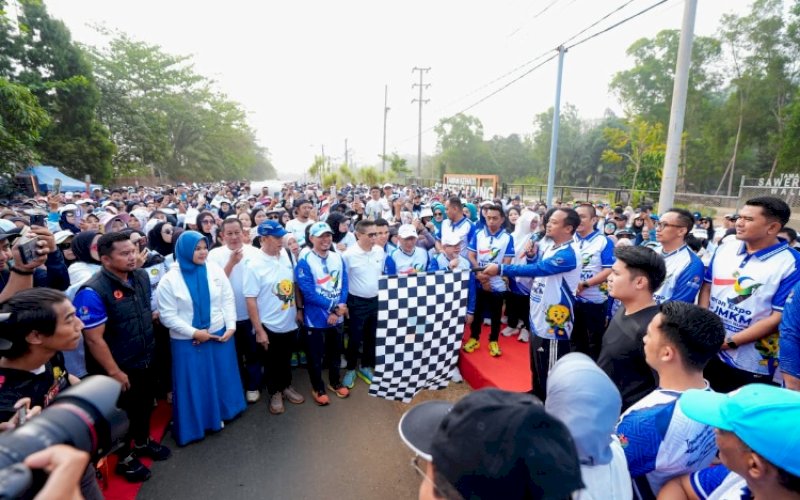 Harkopnas 2026, Andi Sudirman Sulaiman Lepas Ribuan Peserta Jalan Sehat Anti Mager di Sorowako