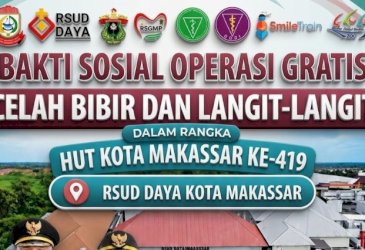 HUT Makassar Ke-419, RSUD Daya Operasi Celah Bibir dan Langit-langit Gratis